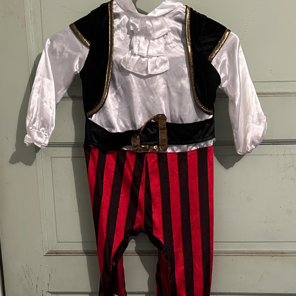 Kids Pirate Adventure Costume - Red, Black, and White